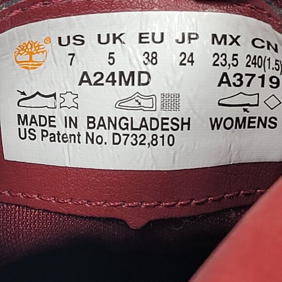 Timberland Kenniston Women's Ruby Red Ankle Boots A3719 US Size 7 - Picture 10 of 10